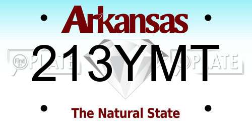 213YMT Arkansas License Plate