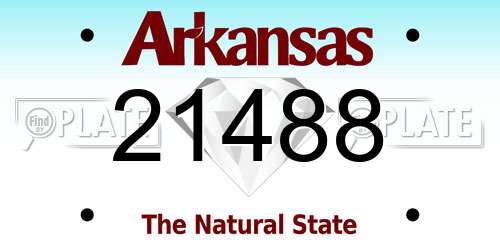 21488 Arkansas License Plate