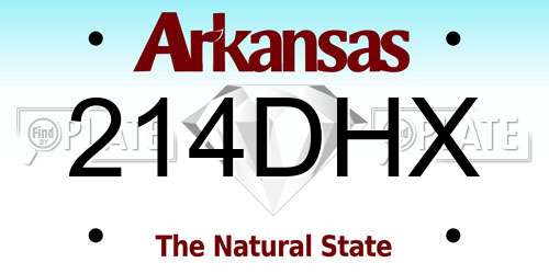 214DHX Arkansas License Plate