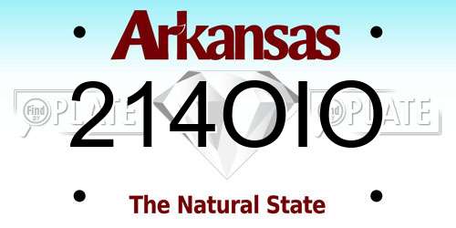 214OIO Arkansas License Plate