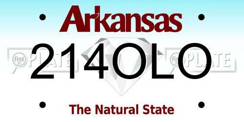 214OLO Arkansas License Plate
