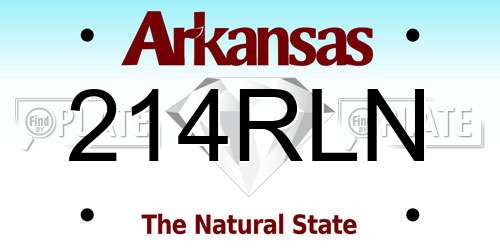 214RLN Arkansas License Plate
