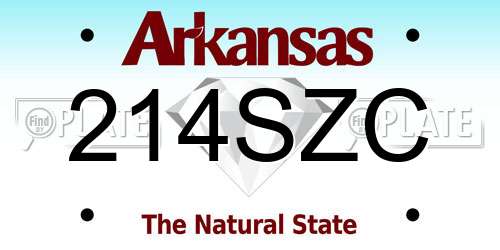 214SZC Arkansas License Plate