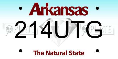 214UTG Arkansas License Plate