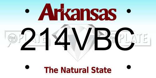 214VBC Arkansas License Plate