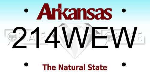 214WEW Arkansas License Plate