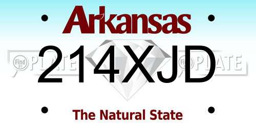 214XJD Arkansas License Plate