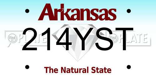 214YST Arkansas License Plate