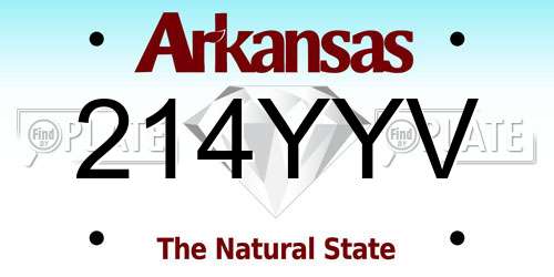 214YYV Arkansas License Plate