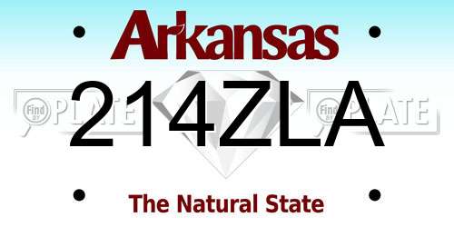 214ZLA Arkansas License Plate