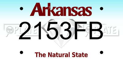 2153FB Arkansas License Plate