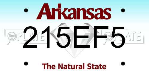 215EF5 Arkansas License Plate