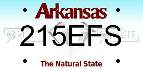 215EFS Arkansas License Plate