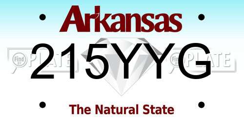 215YYG Arkansas License Plate