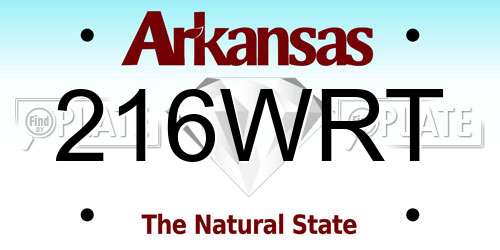 216WRT Arkansas License Plate