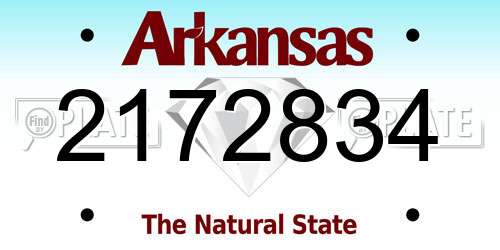 2172834 Arkansas License Plate
