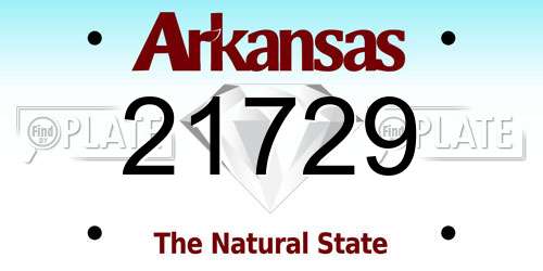 21729 Arkansas License Plate