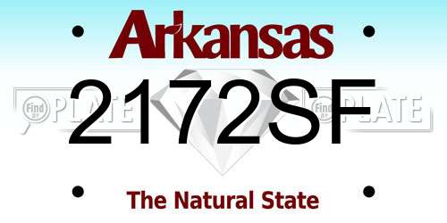 2172SF Arkansas License Plate