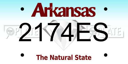 2174ES Arkansas License Plate