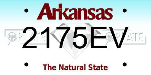 2175EV Arkansas License Plate