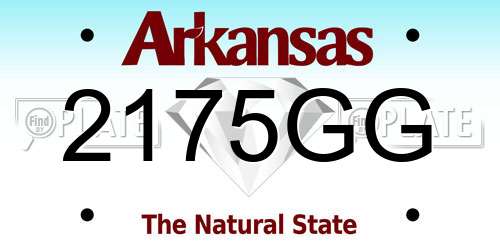 2175GG Arkansas License Plate