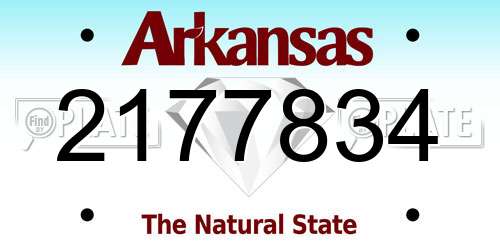 2177834 Arkansas License Plate