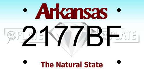 2177BF Arkansas License Plate