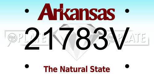 21783V Arkansas License Plate
