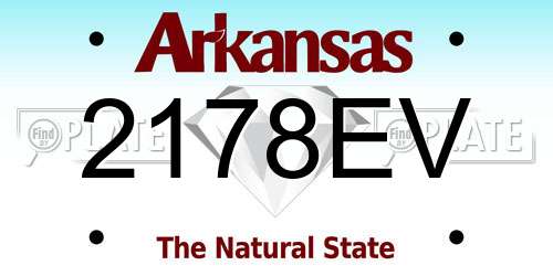 2178EV Arkansas License Plate