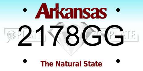2178GG Arkansas License Plate