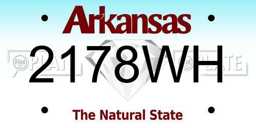 2178WH Arkansas License Plate