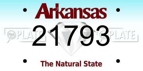 21793 Arkansas License Plate