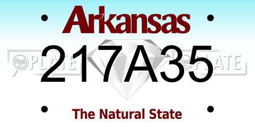 217A35 Arkansas License Plate