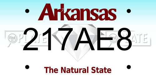 217AE8 Arkansas License Plate
