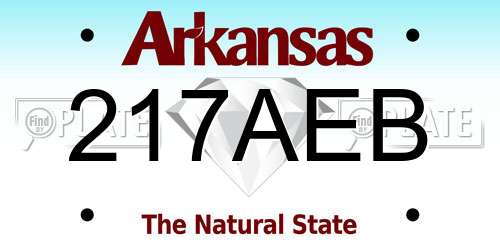 217AEB Arkansas License Plate