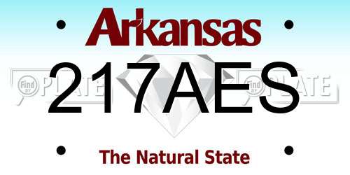 217AES Arkansas License Plate