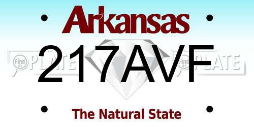 217AVF Arkansas License Plate