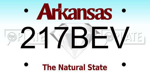 217BEV Arkansas License Plate