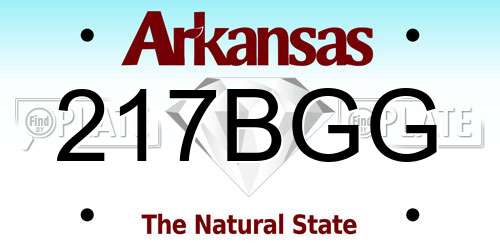 217BGG Arkansas License Plate