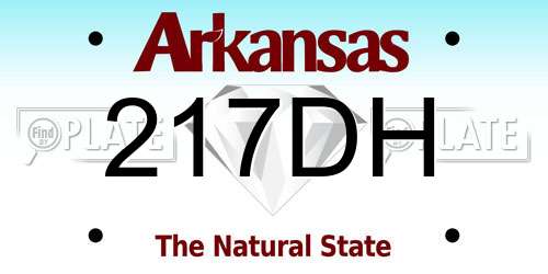 217DH Arkansas License Plate