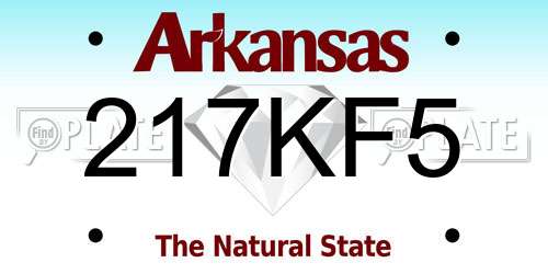 217KF5 Arkansas License Plate