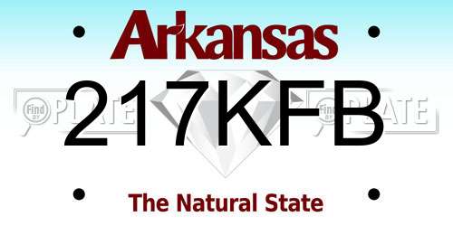 217KFB Arkansas License Plate