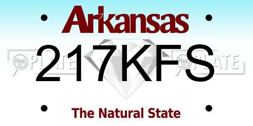 217KFS Arkansas License Plate