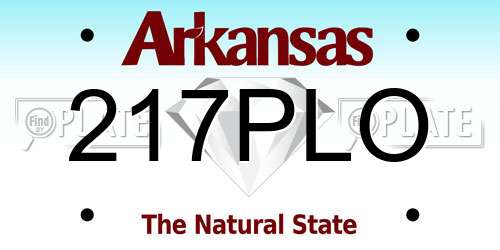 217PLO Arkansas License Plate
