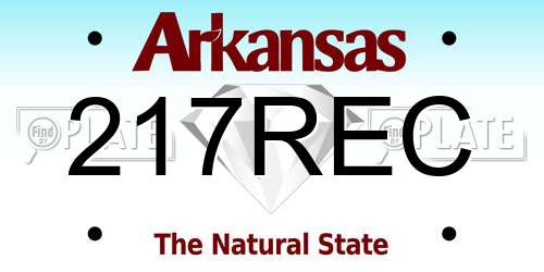 217REC Arkansas License Plate