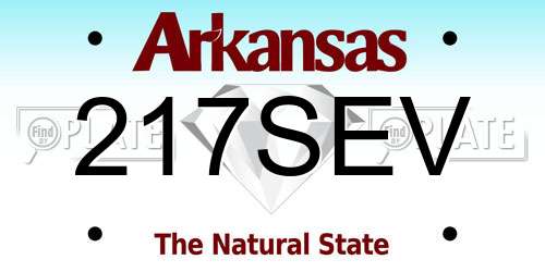 217SEV Arkansas License Plate