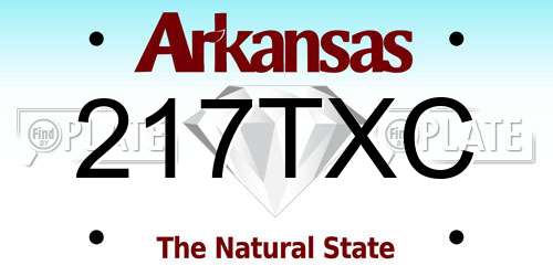 217TXC Arkansas License Plate