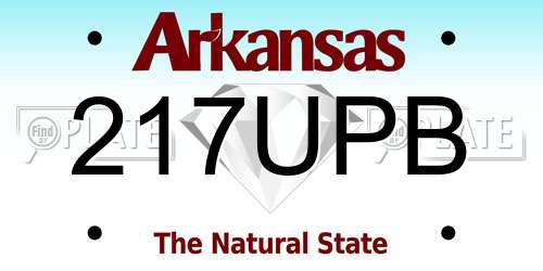 217UPB Arkansas License Plate