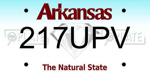217UPV Arkansas License Plate