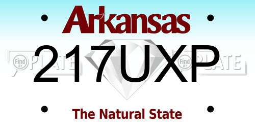 217UXP Arkansas License Plate